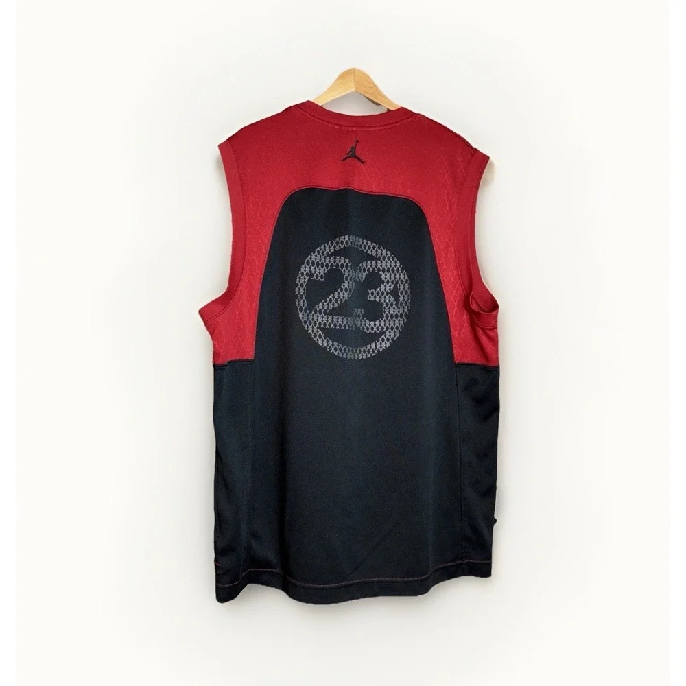 Vintage Jordan # 23 Sleeveless‎ Shirt Size Large Black & Red